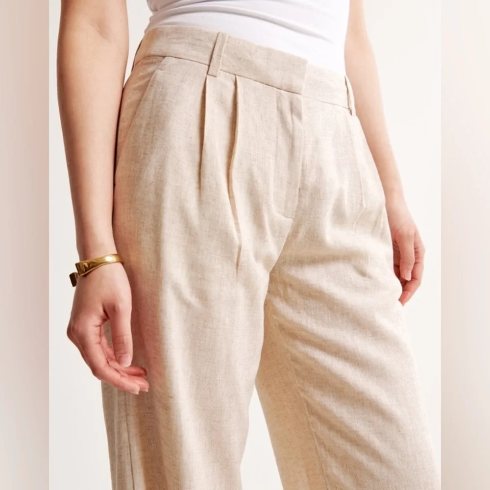 A&F Sloane Low Rise Tailored Linen-Blend Pant - Picture 6 of 9